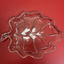 Vintage Glass Snack Tray Leaf And Teacup Tea Coffee Cup Set 4+4