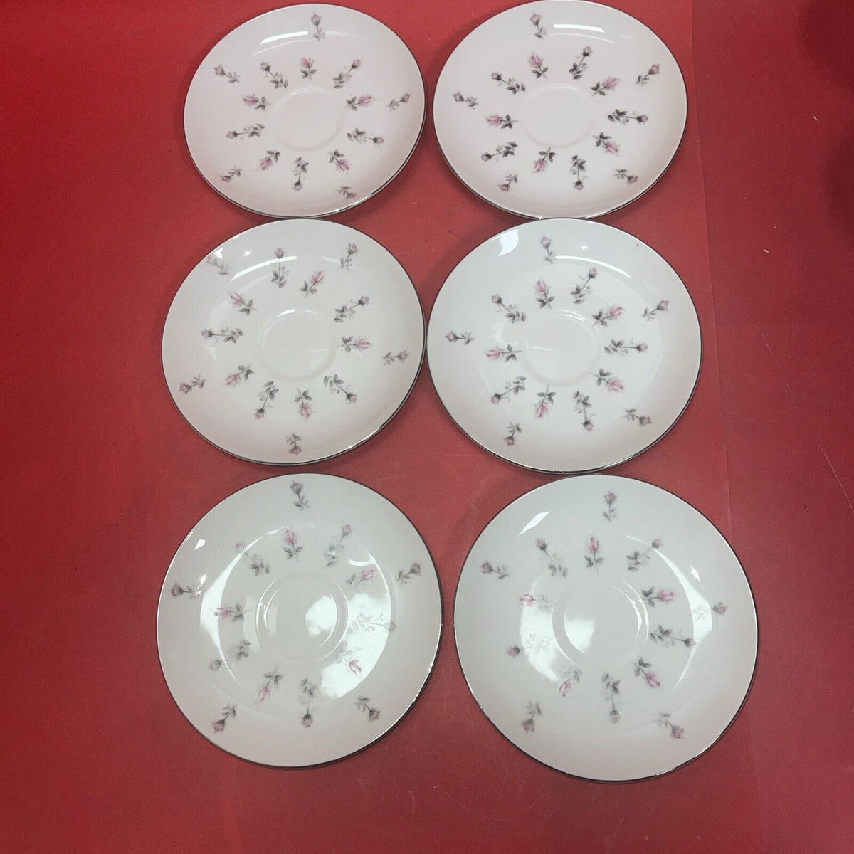 Harmony House Fine China Rosebud Pattern Japan Lot 6 Tea Cup & 6 Saucer