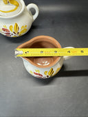Stangl Pottery Mid Century Autumn Flower Creamer and Covered Sugar Bowl