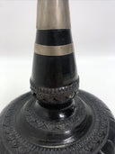 Thai Pottery Carved Bottle with Elephant Finial, Antique
