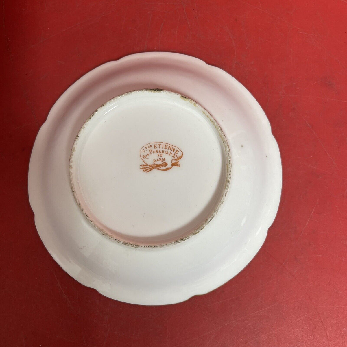 Set of 4 porcelain desserts plates, V.tor Étienne rue Paradis