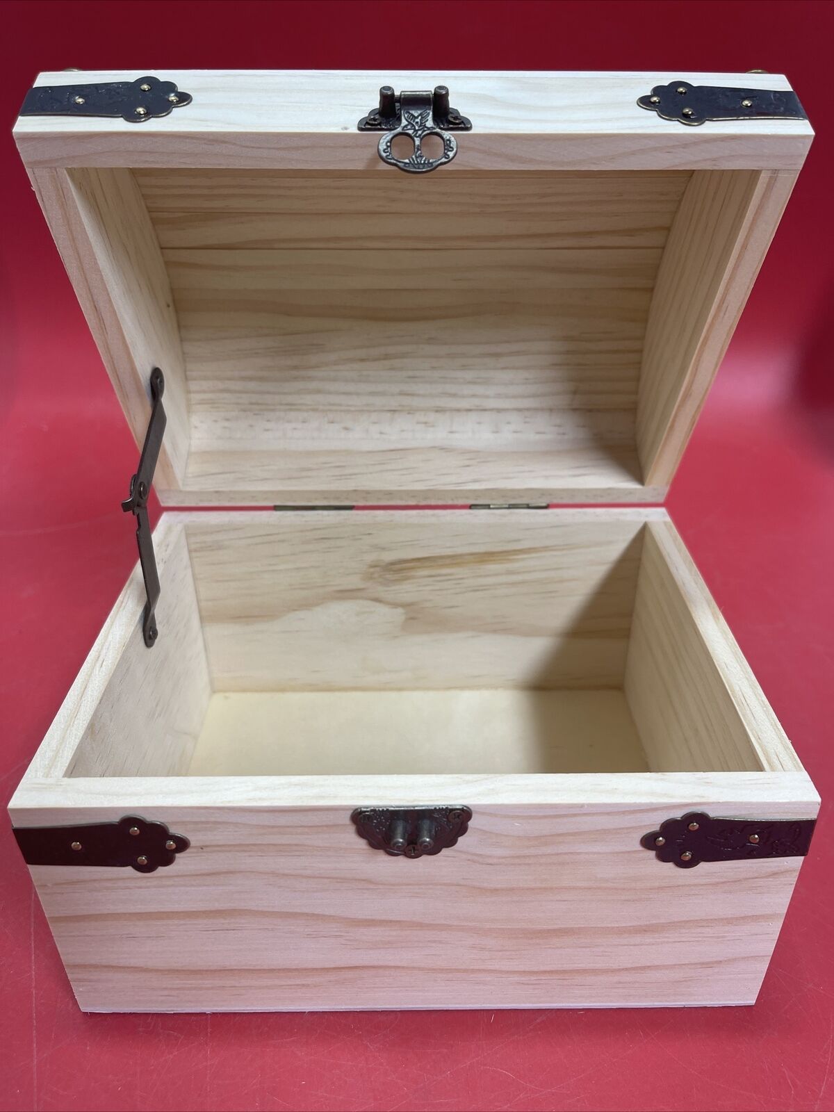 3 Wood Box ,Decorative Piece for Storage Display ,Front Hinge and Side Handles