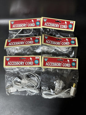 White Clip Lamp Light 5’ Electric Accessory Cord/ Lot Of 6