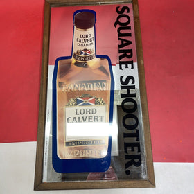 “SQUARE SHOOTER” LORD CALVERT CANADIAN WHISKEY FRAMED MIRROR WALL ART