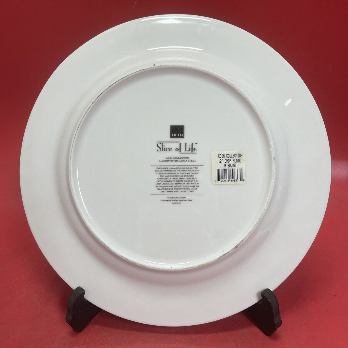 222 Fifth SLICE OF LIFE - COIN COLLECTION 12" Platter Black White Marla Shega