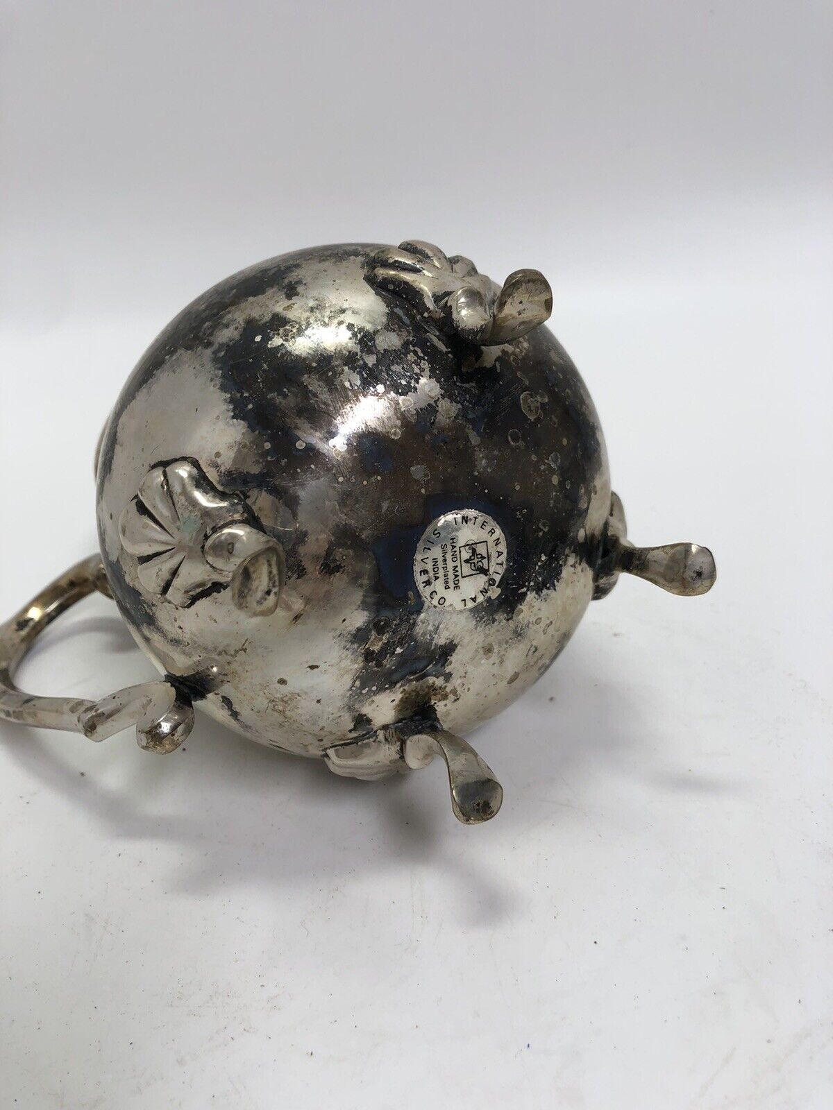 Silverplate Water Pitcher with Ice Guard and Claw Feet
