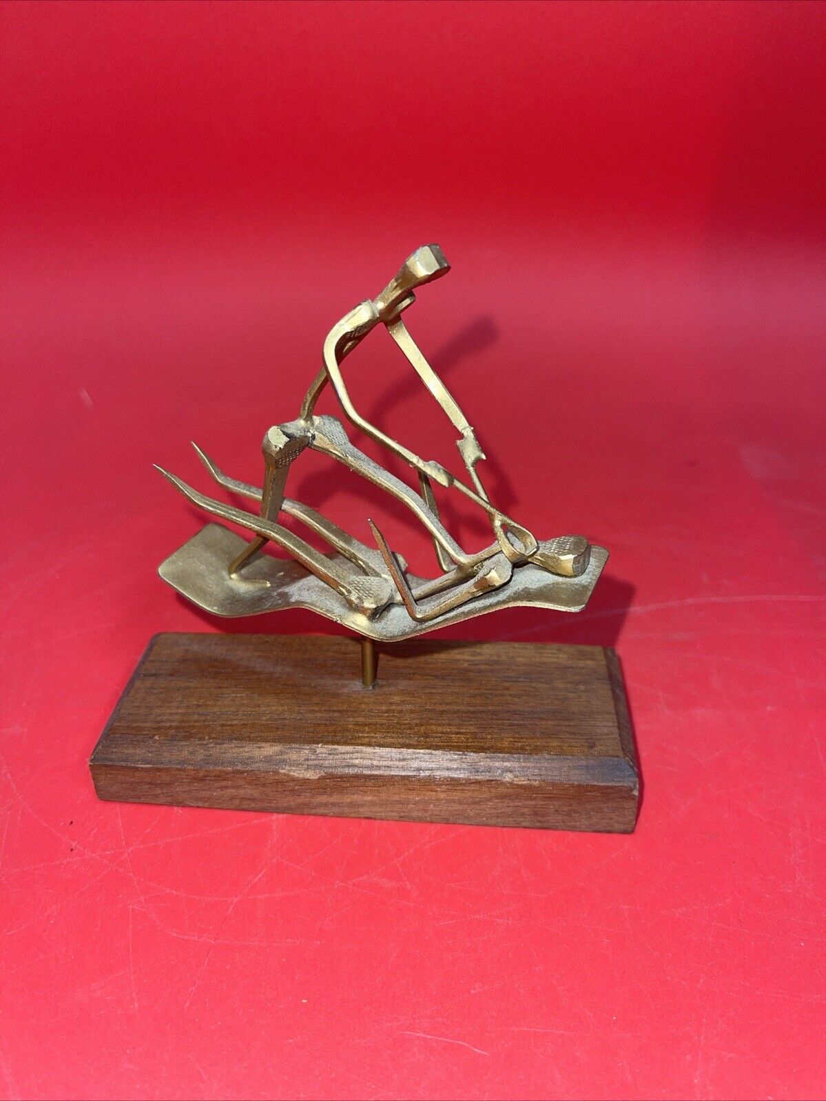 Vintage Metal Sculpture of Dentist and Patient 5”