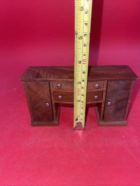 Vintage Dollhouse Strombecker Buffet Sideboard Walnut Cabinet Playthings