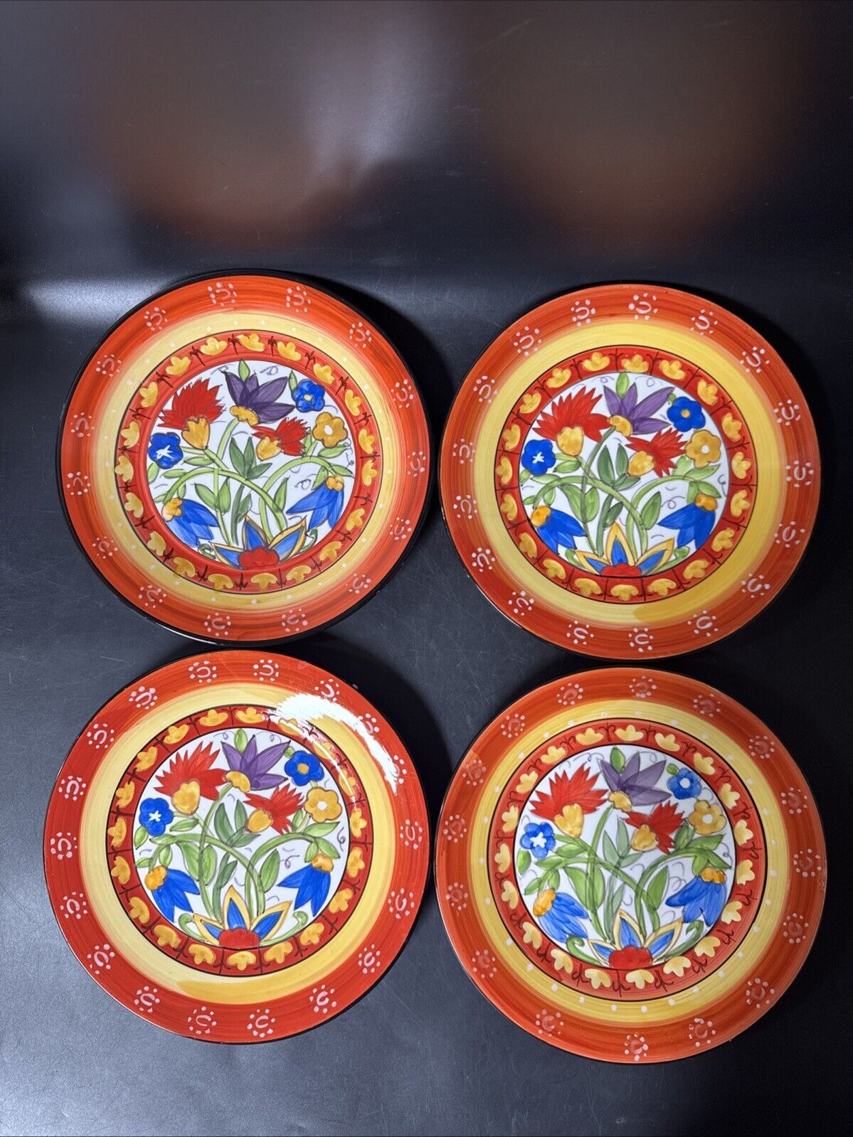 222 Fifth NASREEN Salad plates 9”/ Set Of 4