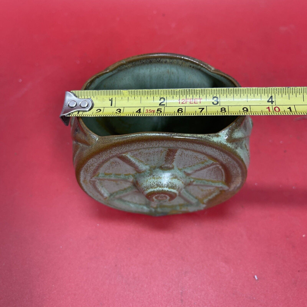 Frankoma pottery wagon wheel creamer & Toothpick Holder MCM Vintage Desert Sand 