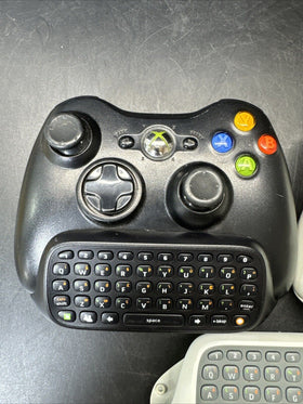 Xbox 360 Controller With Chatpad Keyboard Lot Of 2 + Keyboard/ Untested