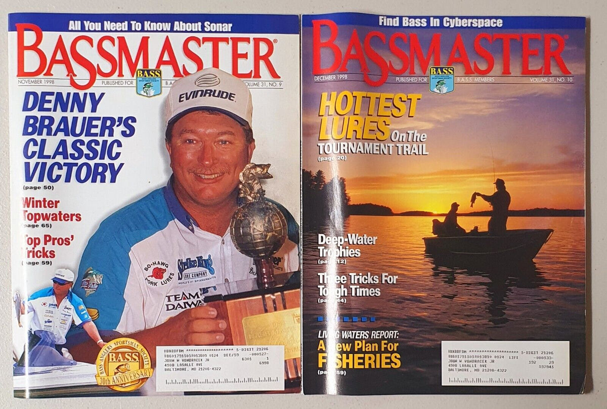 Bass Master magazine Lot of 10 Jan-Dec (1998) 