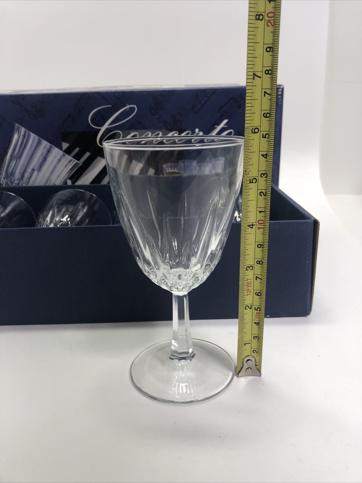 Concerto Bicchieri Capri Crystal 4 Wine Glassesz New Open Box B2