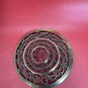 Vintage Brass Effect Metal Fretwork Plant Stand 17.5”