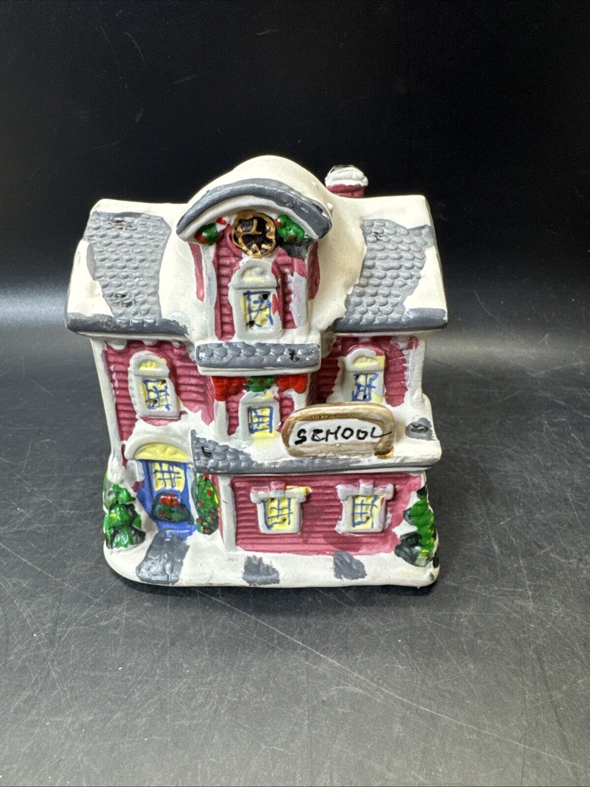 Vintage Christmas Village Cottage Tea Light Candle Holders Lot of 3 *2