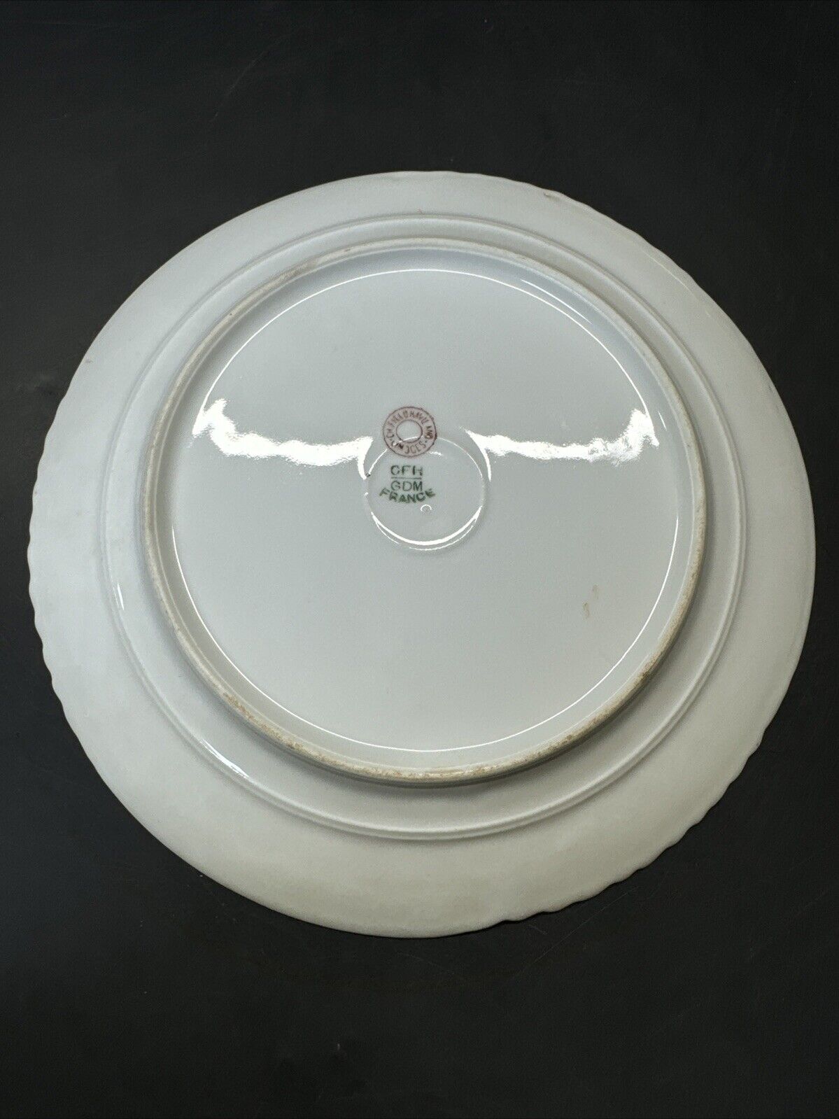 CH Field Haviland Limoges Round Plate Flowers Gold Trim