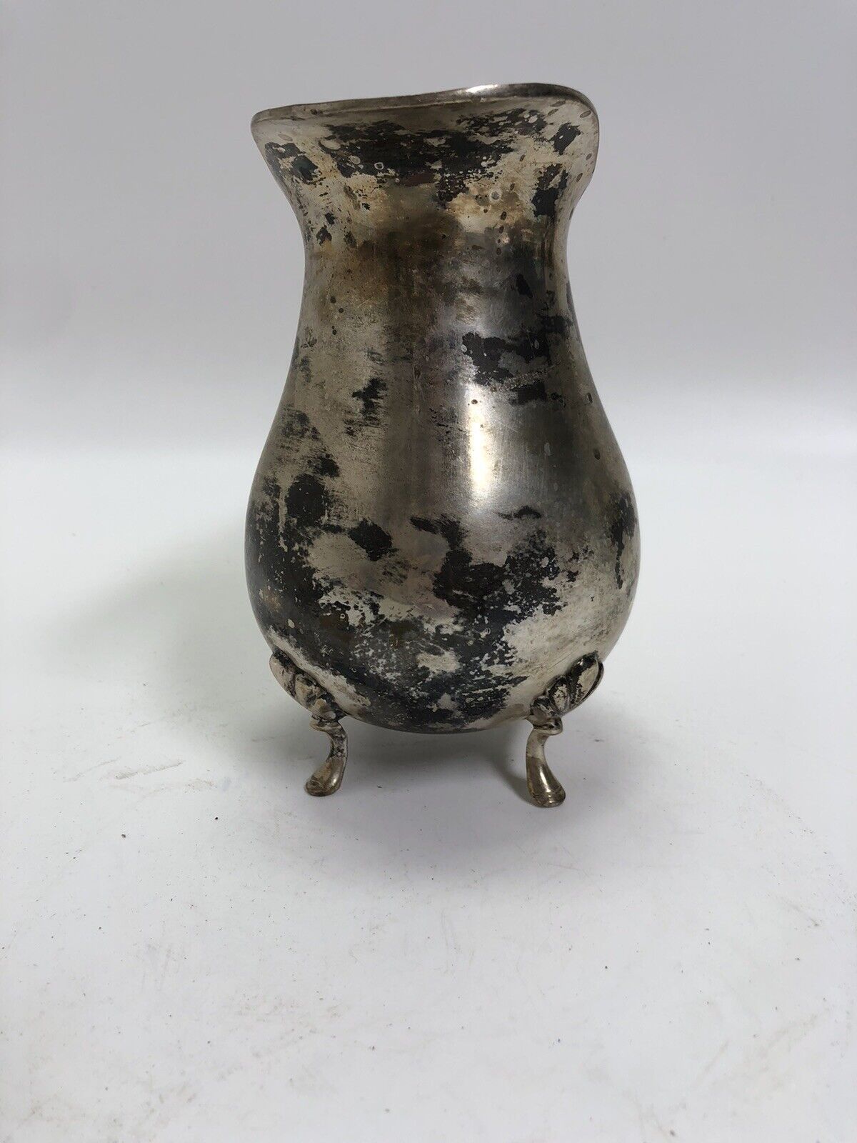 Silverplate Water Pitcher with Ice Guard and Claw Feet