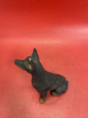 Vintage Black Doberman Pinscher  Sitting Dog Sculpture