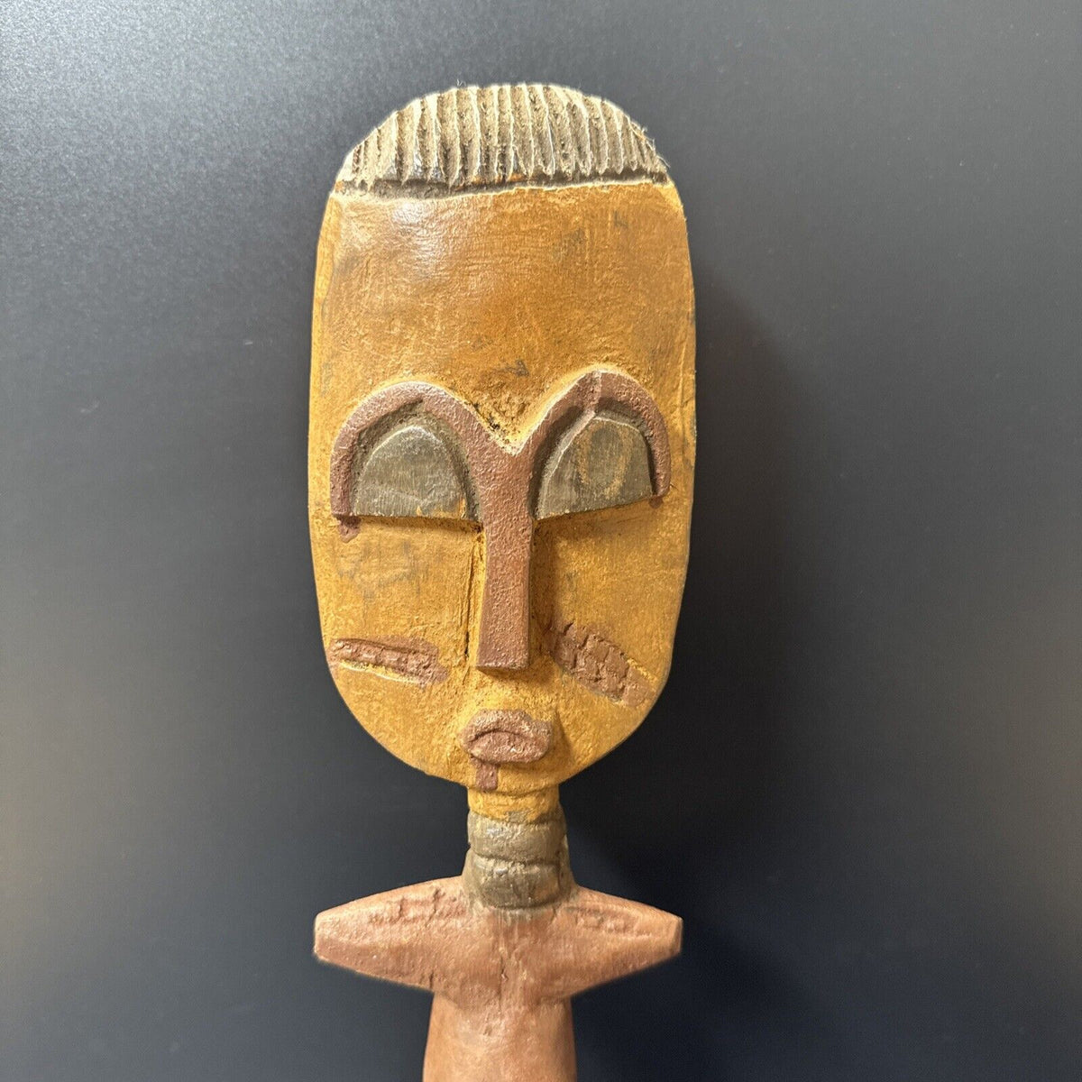 art African tribal antique Ashanti Ghana akauba fertility doll 15”