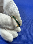 12k Gold Women Ring With Green Stones