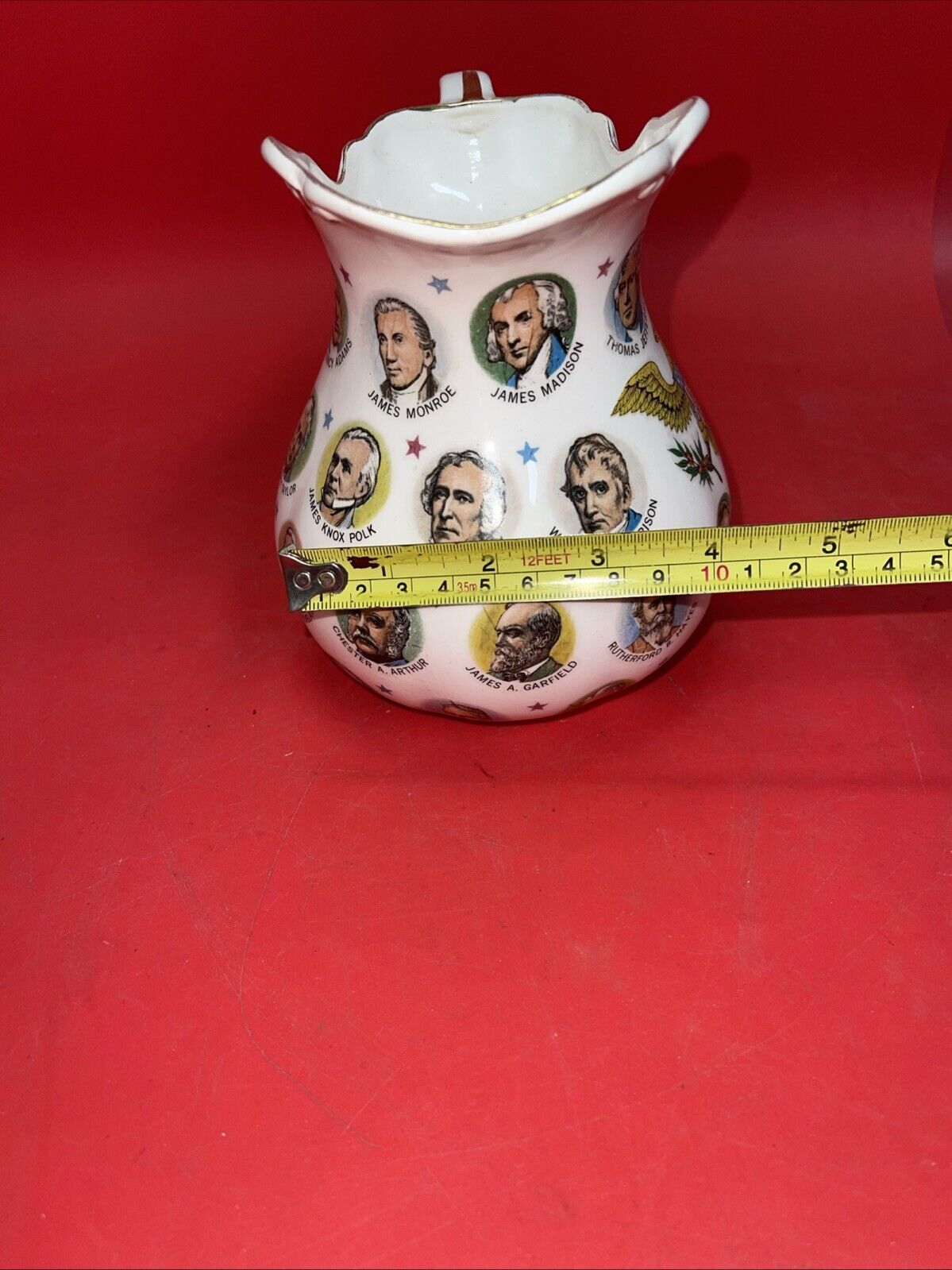 Vintage 1965 Chadwick-Miller Importers US Presidents Pitcher, Japan 5.5” Tall