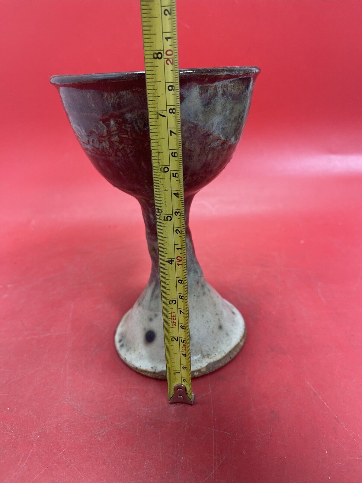 Hand Thrown Art Pottery Chalice 7 3/4in