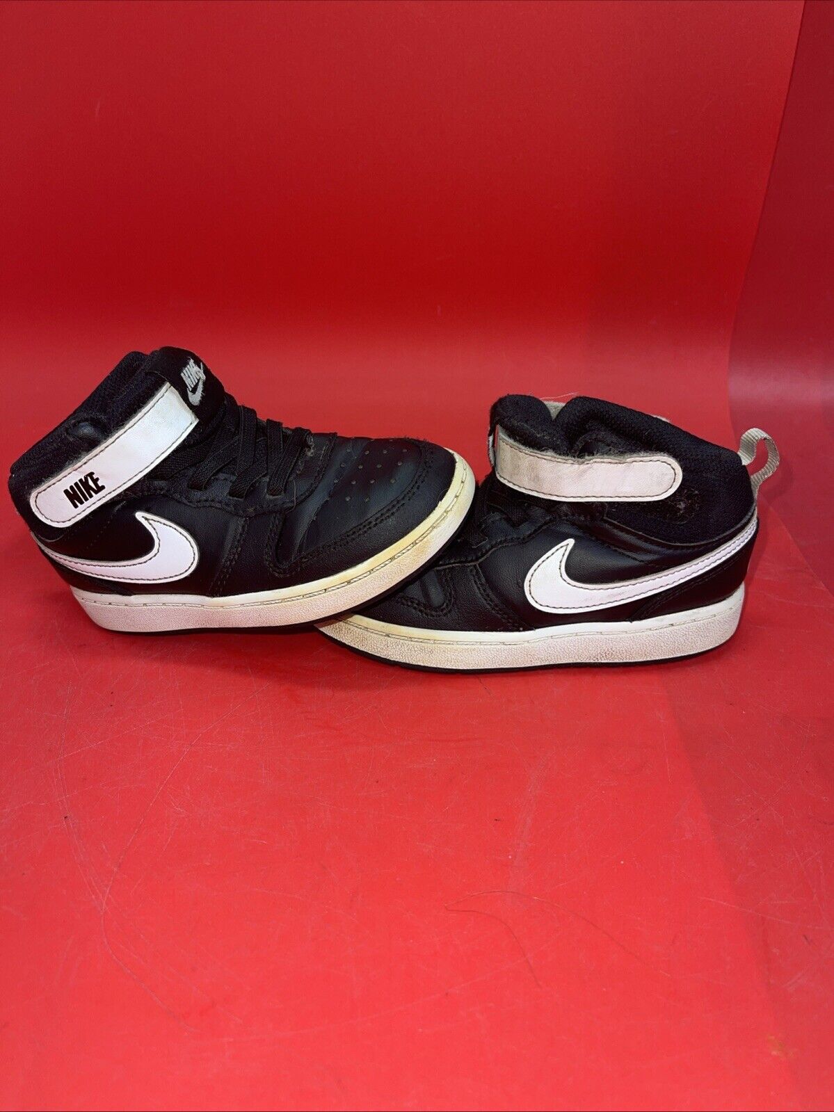 Nike Court Borough Mid 2 PS Sneaker Shoes Boys Size 9C Black White