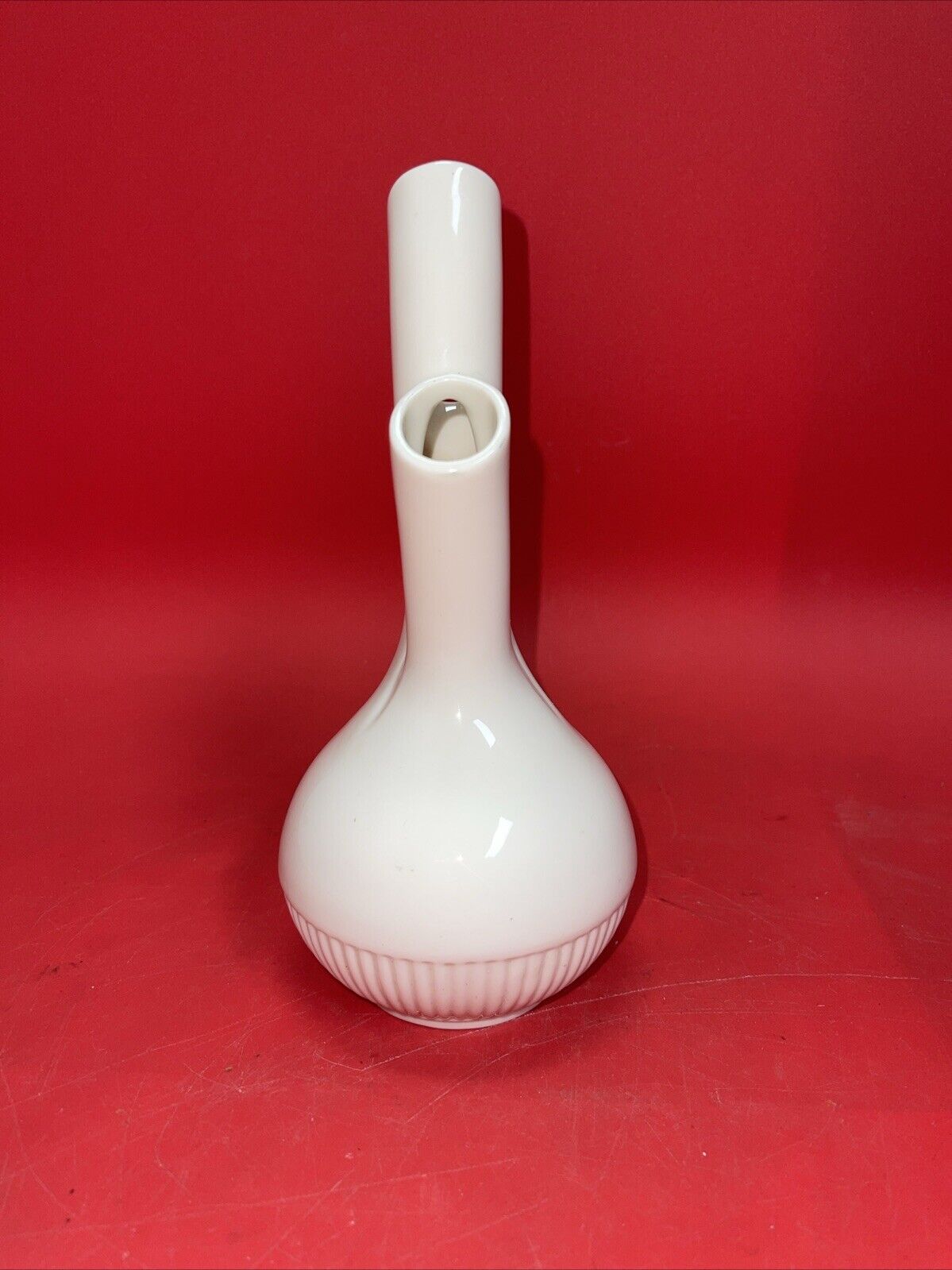 Vintage Lenox USA Aorta Heart Ivory 4 Stem Bud Vase Ribbed Edge