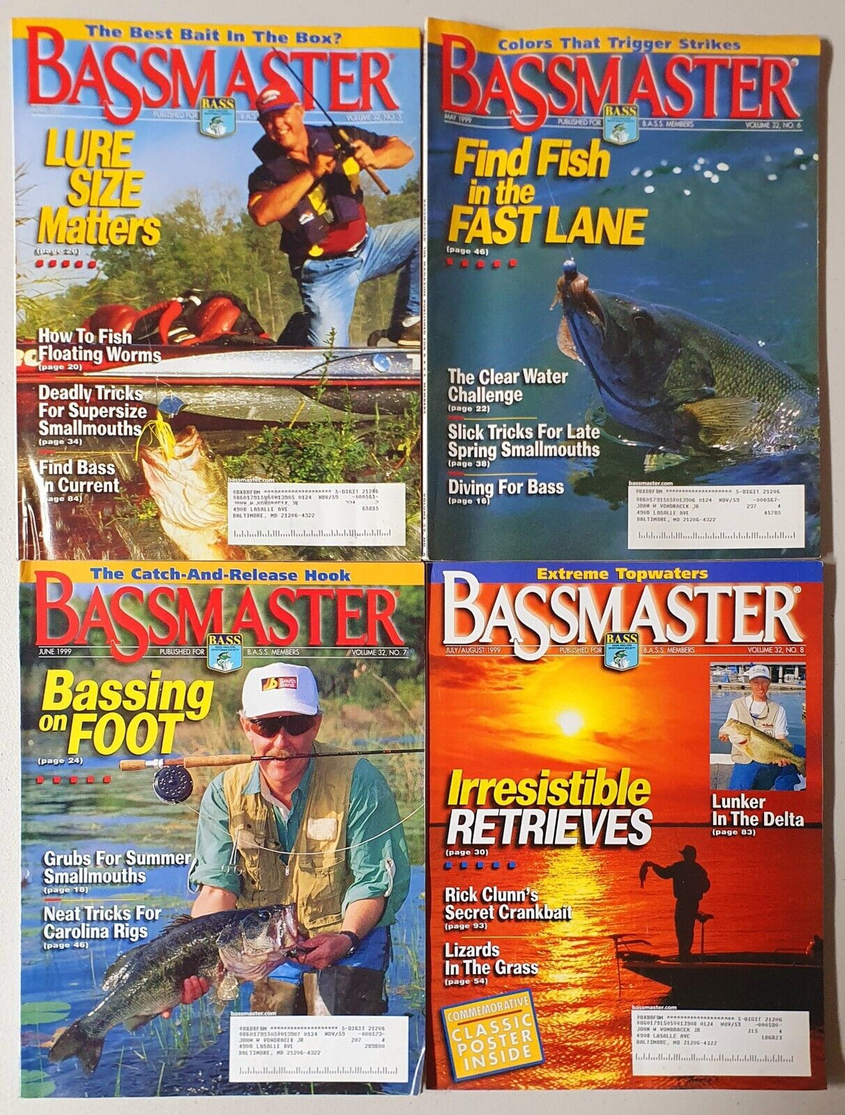 Bass Master magazine Lot of 11 Jan-Dec  (1999)