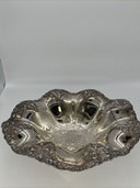Silverplate Footed Bowl Scalloped Serving Dish