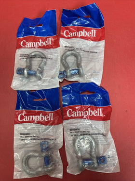 Campbell T9640435 Steel Galvanized 0.5 ton Capacity Anchor Shackle 1/4 in. Lot 4