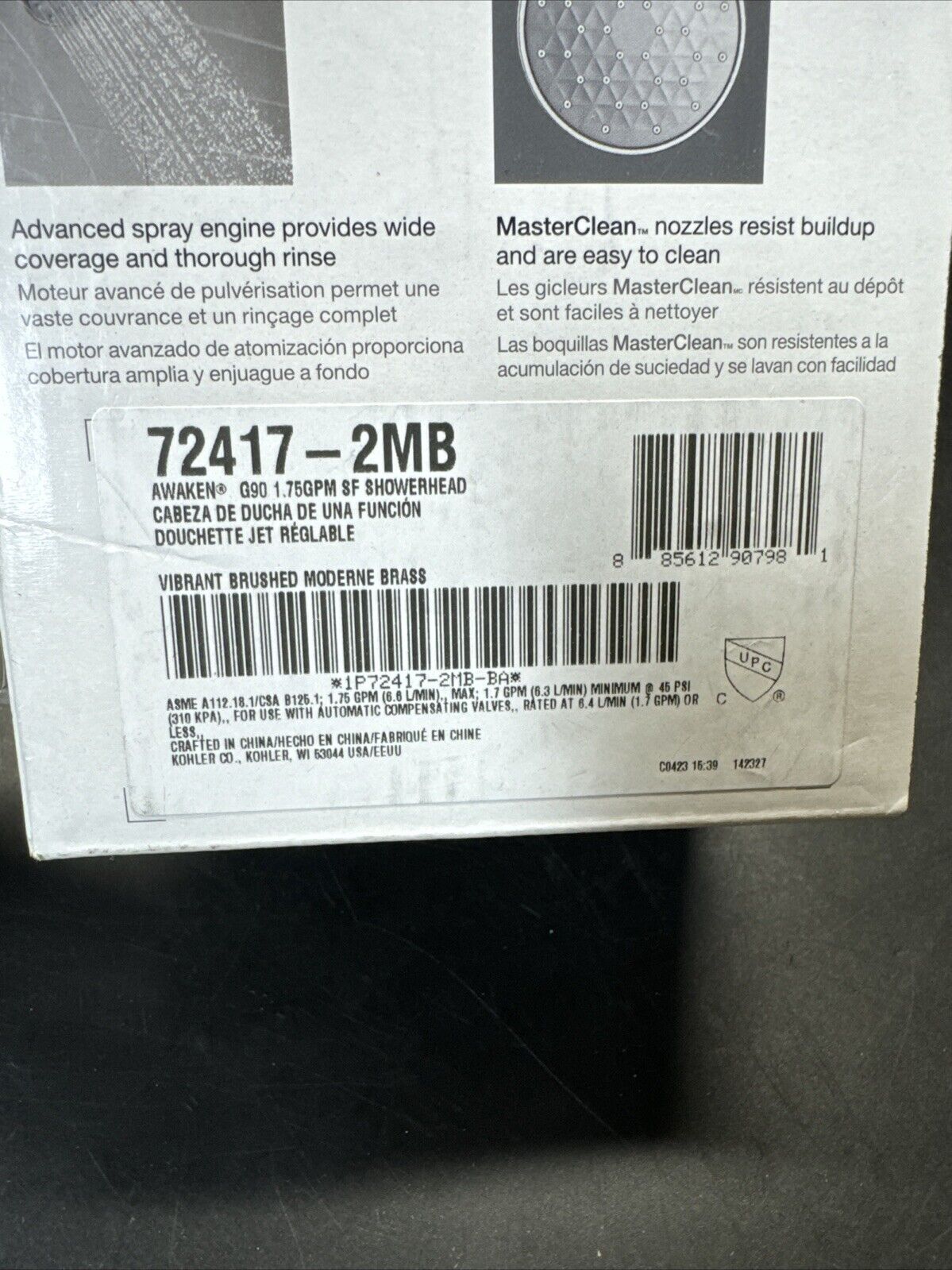 Kohler 72417-2MB Awaken G90 1.75 GPM Single Function Shower Head