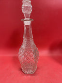 Anchor Hocking Wexford Diamond Decanter Set & 8 Stemmed Cordials Barware Liquor 