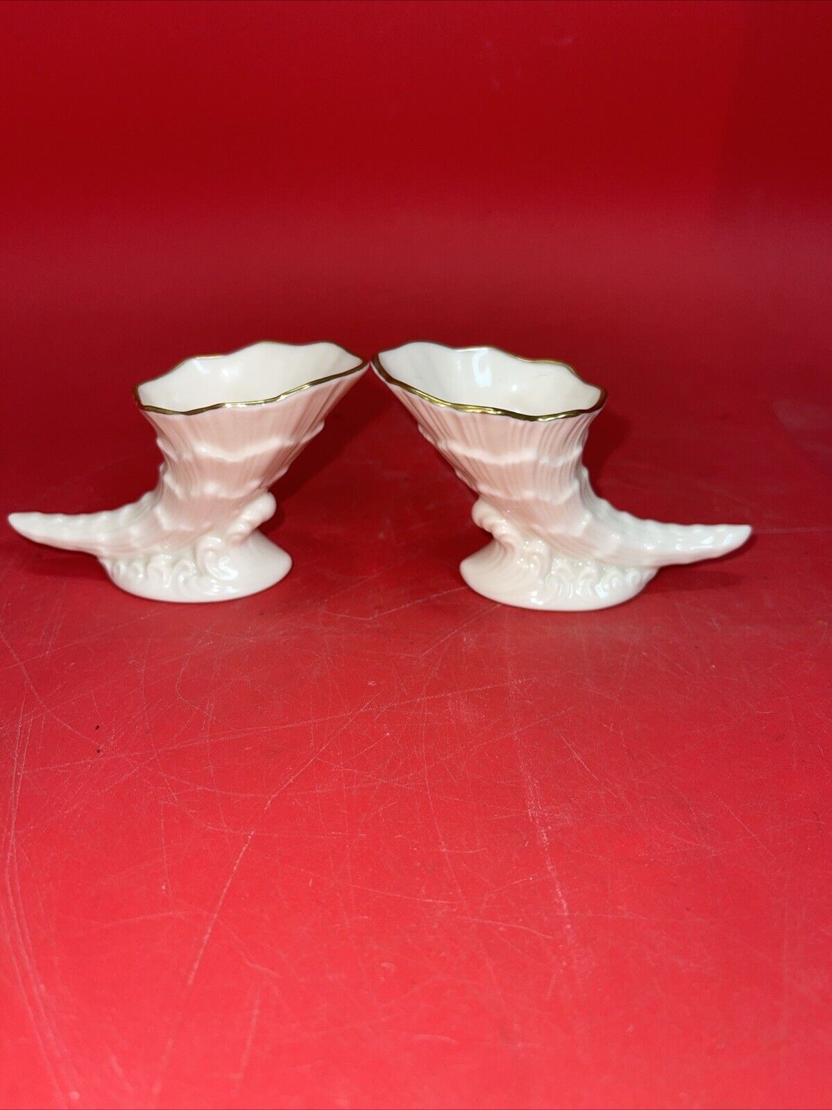 Lenox Cornucopia Small Horn of Plenty 24 Gold, 2 1/2" High, 4" Long Set