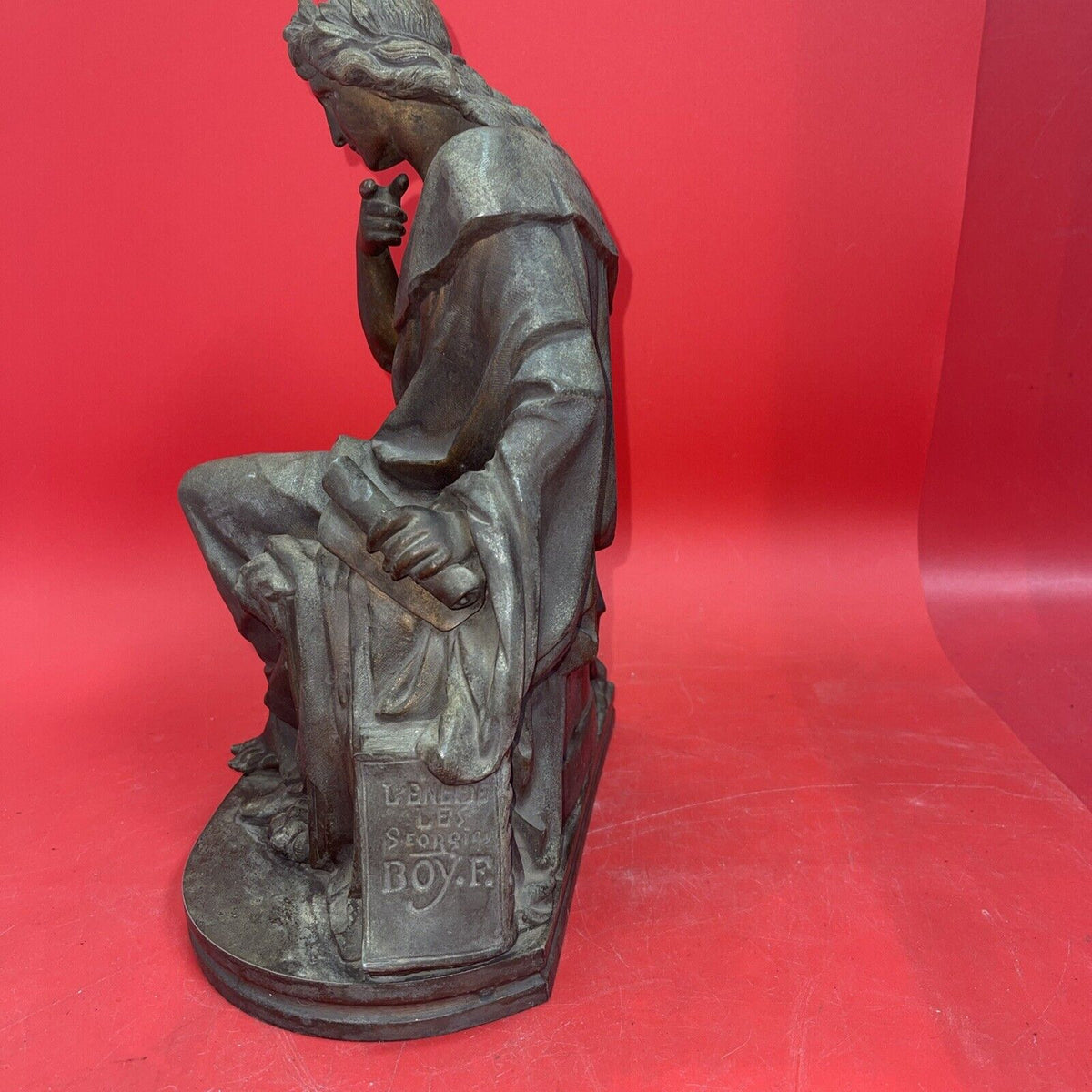 Vintage Regule Statue Signed E.PARTY ? Literary Academic Character