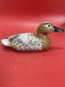 Handmade Carved Painted Wood Duck Figurine