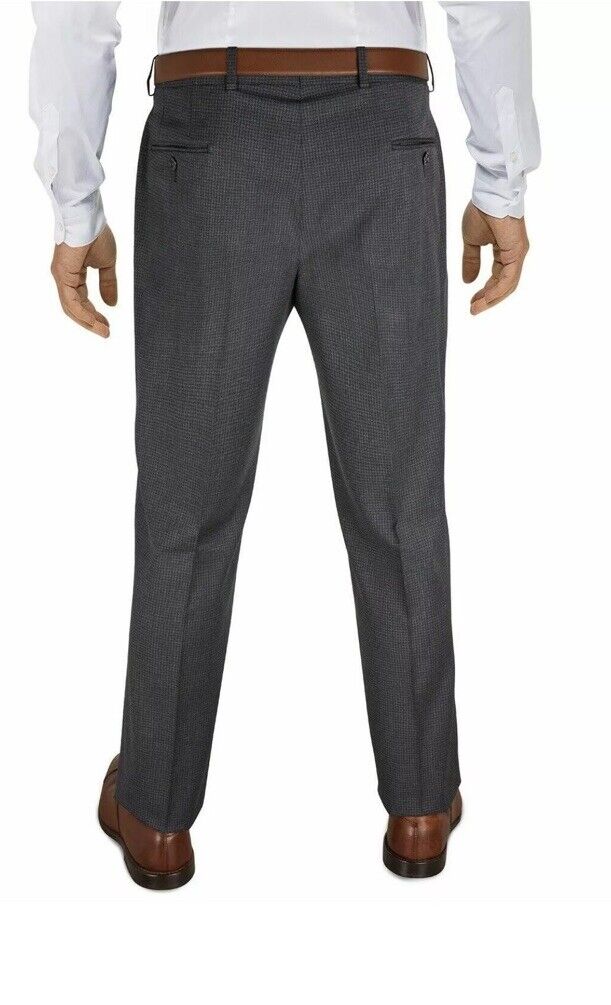 Ralph Lauren Mens Classic-Fit Ultraflex Pants Gray Grid 30Wx32L