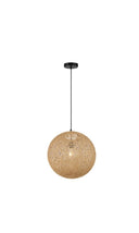 Miseno ML98597 1 Light 16"W Pendant - Rattan / Black