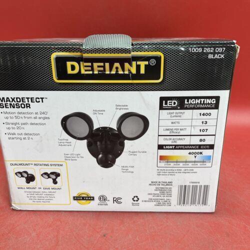 Defiant MaxDetect 240-Degree Black Motion Activated Wired Outdoor 2-Head LED