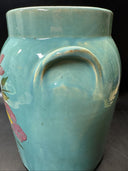 VINTAGE Cookie Jar  W/LID Hand Painted FLORAL Pottery