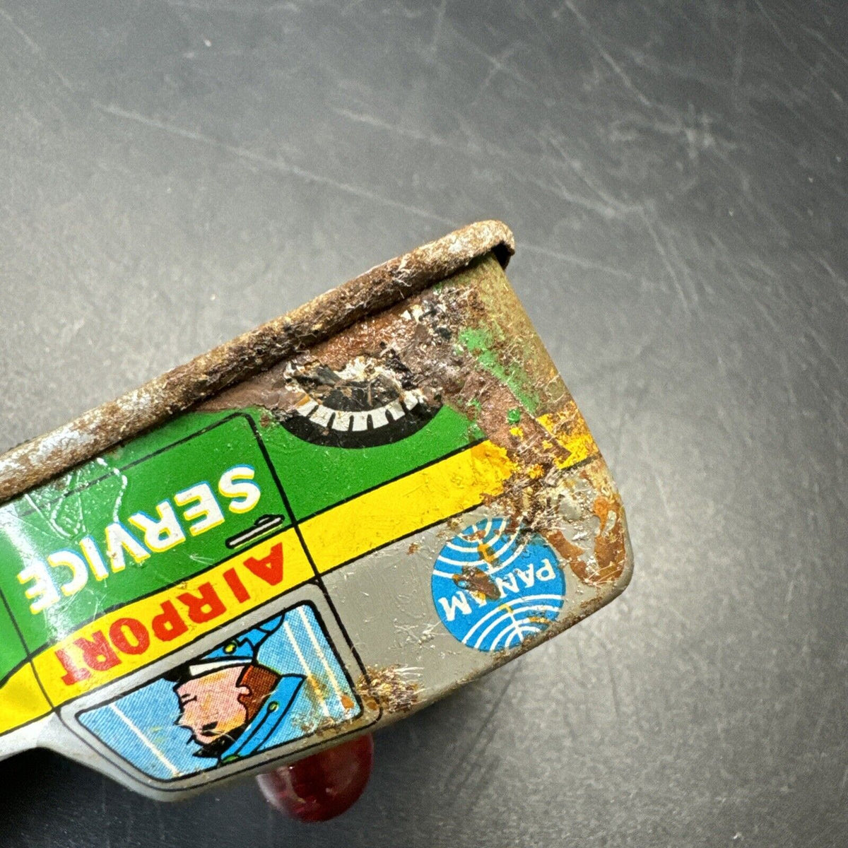 Vintage AIRPORT SERVICE Tin Windup Pan American/ Japan Toy