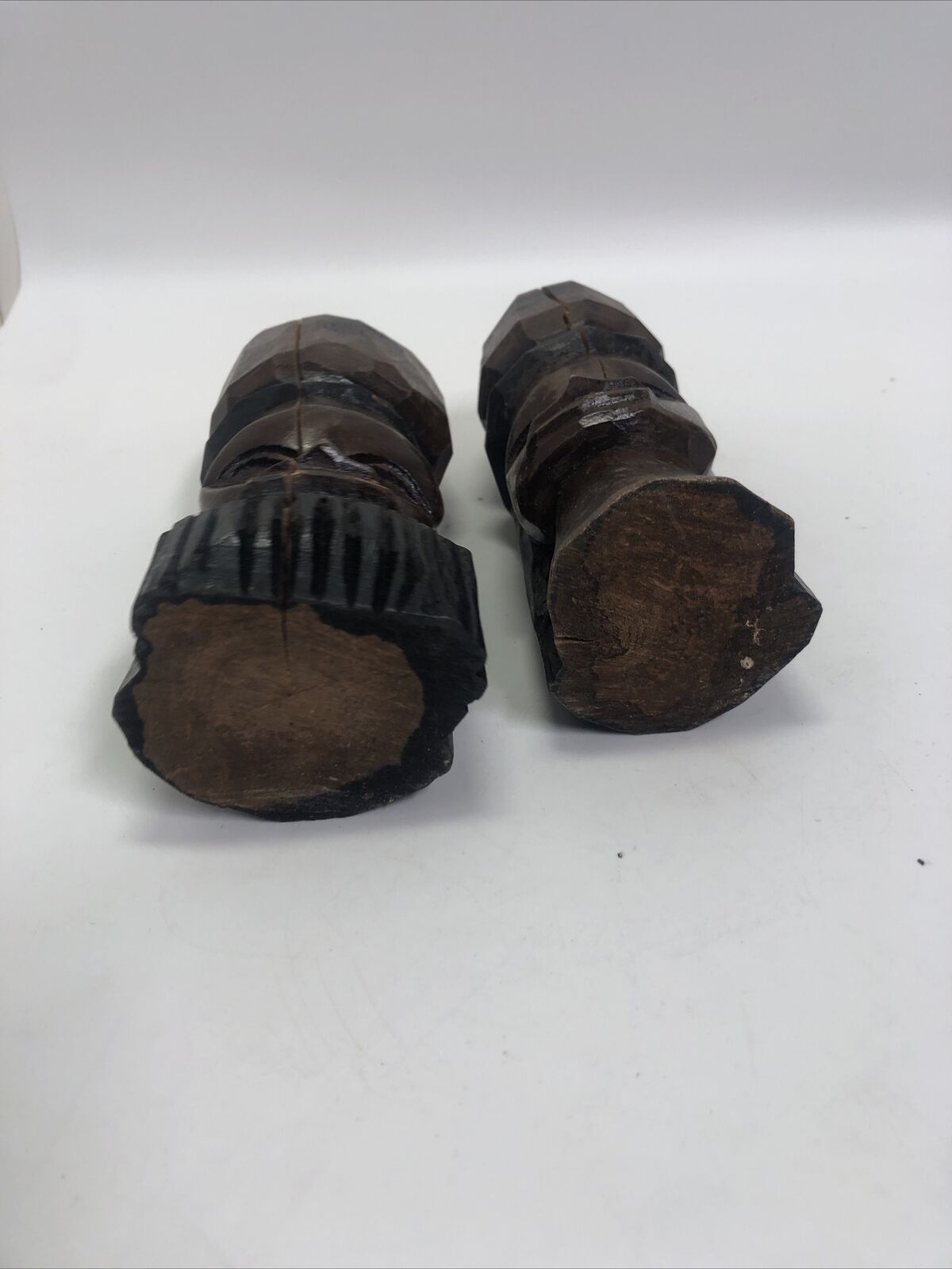 Vintage Tiki Totems From Jamaica Wooden Statue Man Woman Carved wood