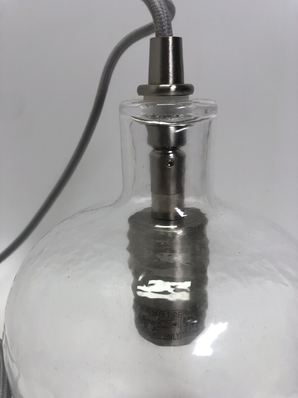 6-in Brushed Nickel Country Cottage Mini Clear Glass Bell Pendant