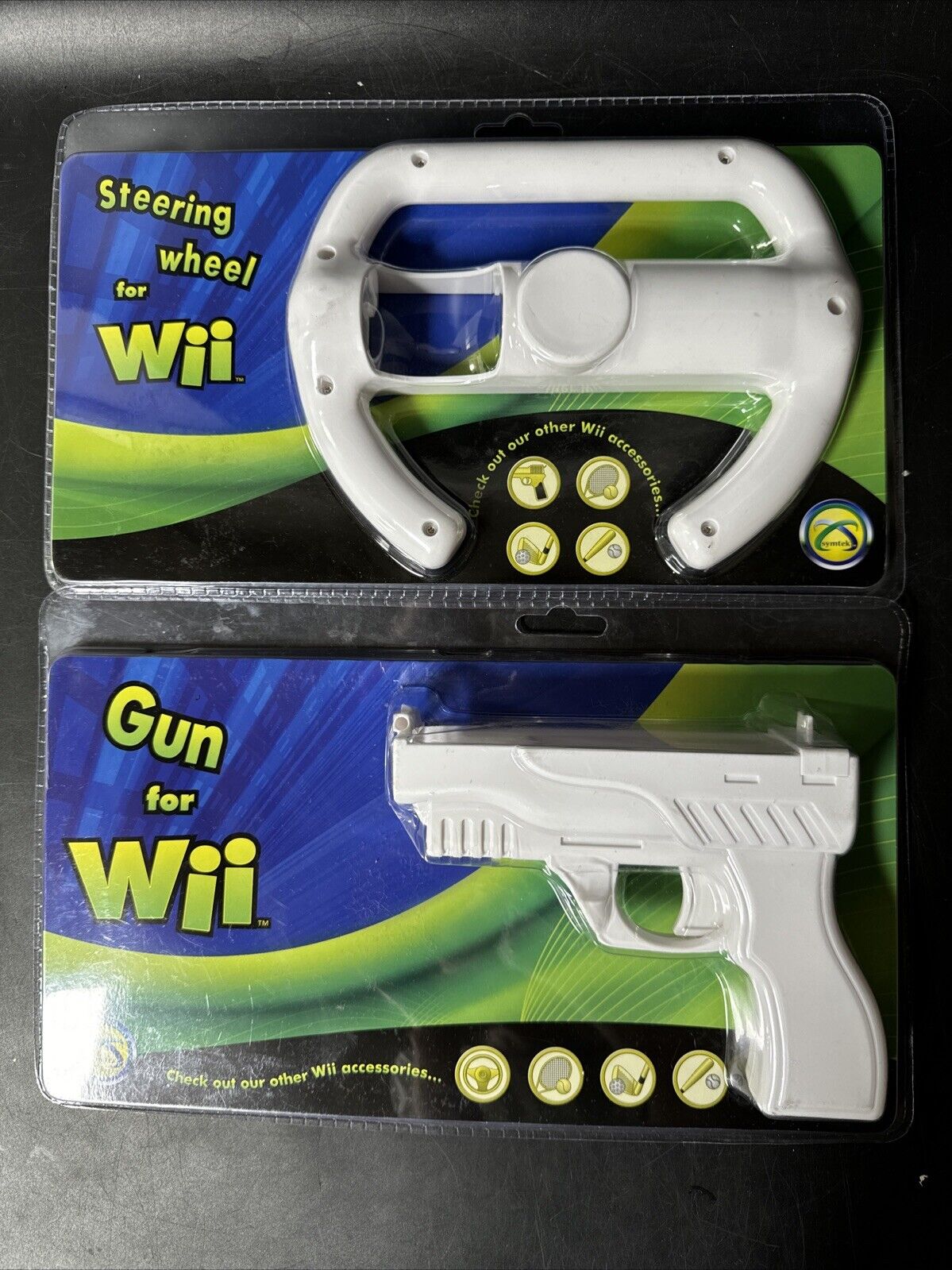 Steering Wheel And Gun for Wii Set, New