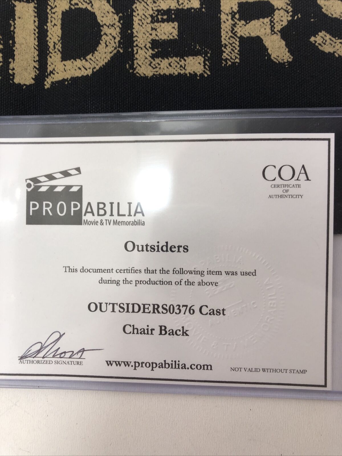 Outsiders 0376 Cast Chair Back Card Original Series