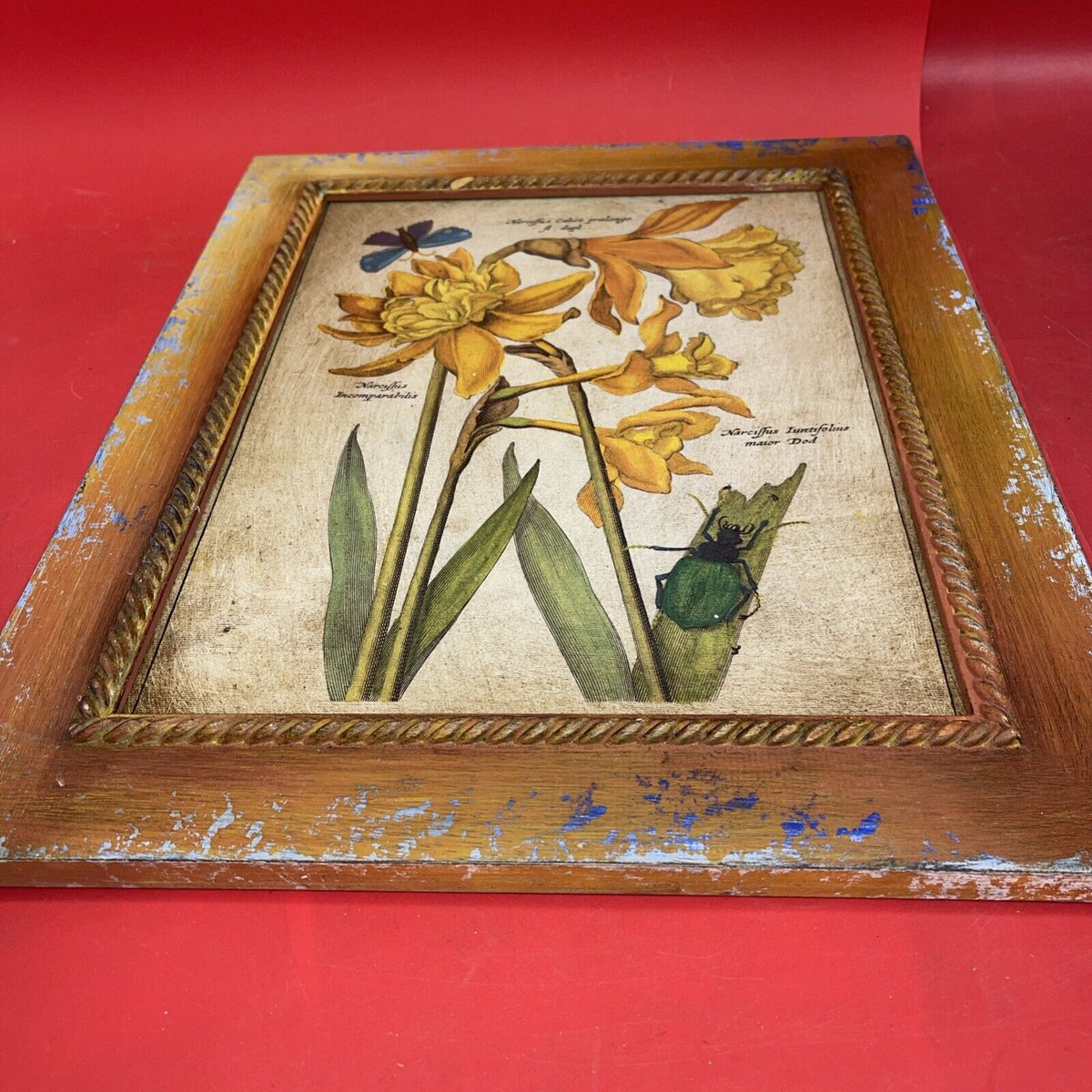 DANACO Floral Art Piece Handfinished By Florentine Artisan Italy Print 17”x14”