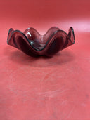Mid century viking red glass bowl 9 x 3.5”