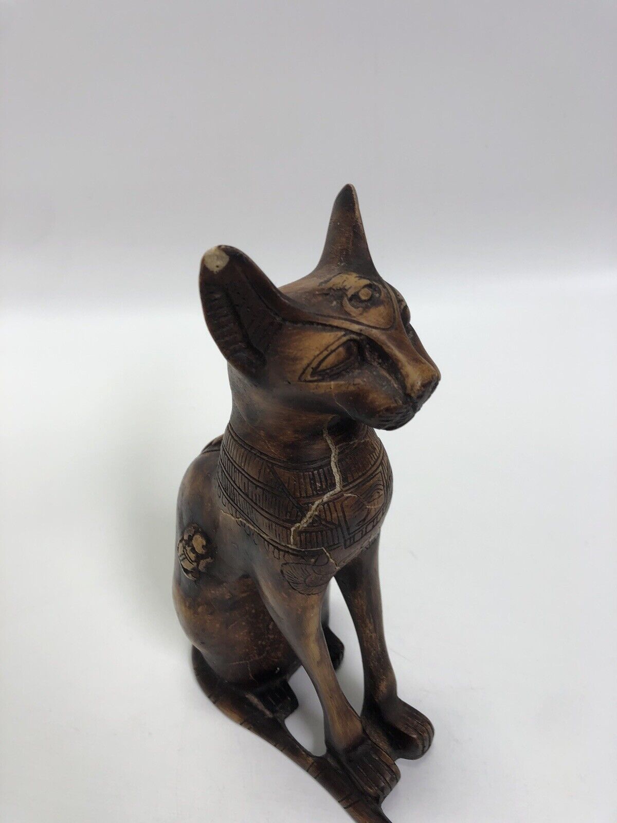 EXCEPTIONAL "BASTET" THE EGYPTIAN CAT GODDESS OF PROTECTION W/SCARAB & WINGS
