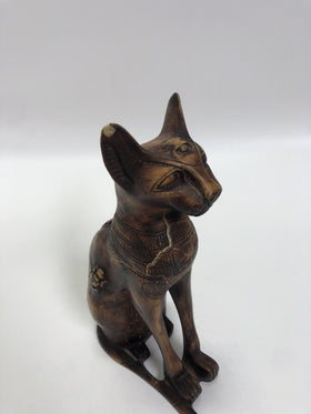 EXCEPTIONAL "BASTET" THE EGYPTIAN CAT GODDESS OF PROTECTION W/SCARAB & WINGS
