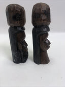 Vintage Tiki Totems From Jamaica Wooden Statue Man Woman Carved wood